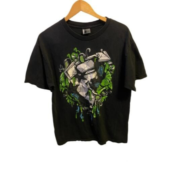Famous Stars and Straps Shirt Mens Size Large Black Green - Picture 1 of 8